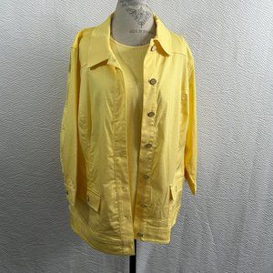 2 Piece set CJ Banks Layer Your Look Bright Yellow tank top & Button up Jacket
